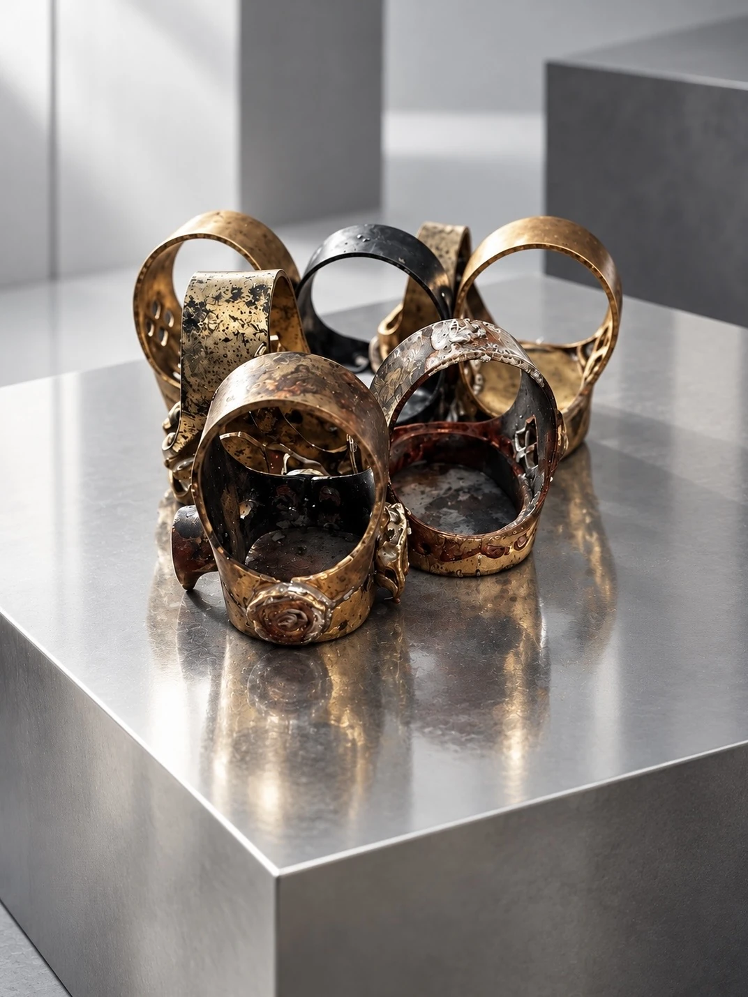 Sculptural metal study in the atelier